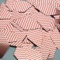 Long Diamond Sequin 1.75" Red Silver Chevron Zig Zag Pattern Metallic