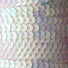 SEQUIN STRING TRIM~  White AURORA PEARL ~ 6mm FLAT strung by yard  Made in USA