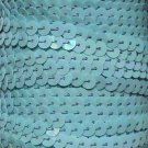 Baby Blue Rainbow Iris Sequin Trim 6mm 1/4" wide stitched strung by yard 15'