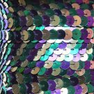 Sequin Trim 8mm Iron On Purple Green Gold Mardi Gras Metallic. Made in USA