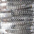 Sequin Stitched Trim 4mm ~ Silver Shiny Metallic ~Strung by the yard Made in USA