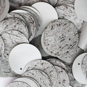 20mm ROUND SEQUIN PAILLETTE ~  GREY TWEED WEAVE FABRIC EFFECT~  Made in USA