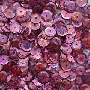 8mm Cup SEQUIN FACET PAILLETTE~ PINK Laser Hologram Metallic ~ Made in USA