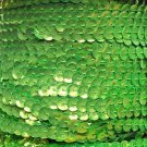 Lime Green Fluorescent 5mm cup Sequin Trim Flat Stitched Strung by the yard 15'