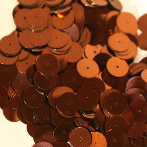 10mm Flat SEQUIN PAILLETTES ~ BRONZE Metallic Premium~ Round Disc ~ Made in USA.