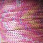 Sequin Stitched Trim 4mm ~ Opaque Pink Flower Garden Patterned ~ Made in USA