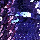 Sequin Trim Deep Purple Metallic 8mm flat strung by the yard. Made in USA.