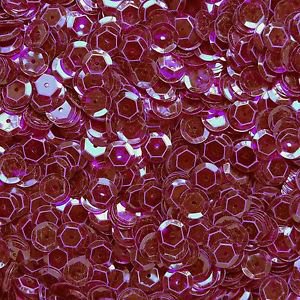 8mm Cup Sequins Facet Paillette ~ Red Wine See Thru Transparent ~ Made in USA