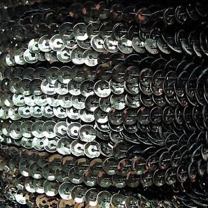 Deep Forest Green 5mm cup Sequin Trim, Flat Stitched Strung by the yard 15'