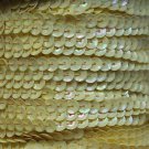 Lemon Yellow Rainbow 5mm cup Sequin Trim Flat Stitched Strung by the yard 15'
