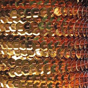 Sequin Trim ~ Orange Metallic ~ 8mm Cup Facet strung by the yard. Made in USA.