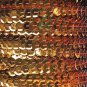 Sequin Trim ~ Orange Metallic ~ 8mm Cup Facet strung by the yard. Made in USA.