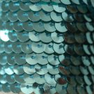 SEQUIN STRING TRIM~ AQUA BLUE METALLIC~ 6mm FLAT strung by the yard  Made in USA