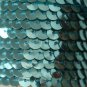 SEQUIN STRING TRIM~ AQUA BLUE METALLIC~ 6mm FLAT strung by the yard  Made in USA