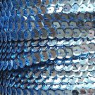 Sequin Trim ~ Light Blue Metallic 8mm Cup Facet strung by the yard. Made in USA.
