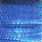 Sequin Trim Royal Blue Hologram 8mm Cup Facet strung by the yard. Made in USA.