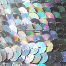 Silver Lazersheen Metallic Sequin Trim 10mm flat strung by the yard. Made in USA
