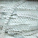 Antique Sea Foam Iris 5mm cup Sequin Trim, Flat Stitched Strung by the yard 15'