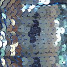 Sequin Trim Light Blue Metallic 8mm flat strung by the yard. Made in USA.