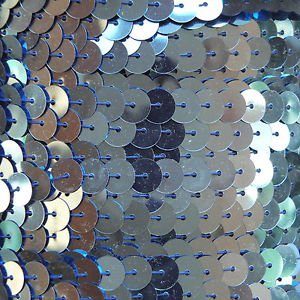 Sequin Trim Light Blue Metallic 8mm flat strung by the yard. Made in USA.