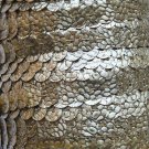 Sequin Trim Gold Nugget Snakeskin 8mm flat strung by the yard. Made in USA.