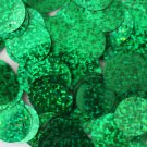 20mm ROUND SEQUIN PAILLETTES ~ GREEN MULTI  HOLOGRAM ~ Flat Disc Made in USA