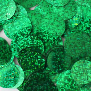 20mm ROUND SEQUIN PAILLETTES ~ GREEN MULTI  HOLOGRAM ~ Flat Disc Made in USA
