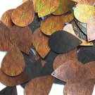 Sequin Bronze Gold Iris Brown Drop 1.5" Tooled Leather Effect Couture Paillette