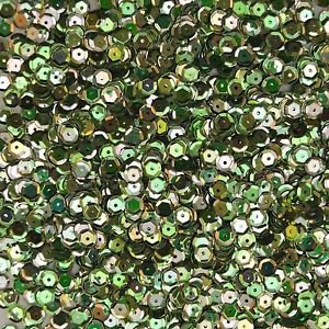Cup Sequin 6mm Loose Green Metallic Iris Rainbow Iridescent Pink Tint