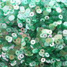 3mm Flat SEQUIN PAILLETTES Loose ~ Transparent GREEN Rainbow Iris Crystal ~ USA