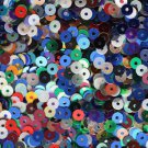 4mm Flat SEQUIN PAILLETTES ~ Random MULTI COLOR MIX (pack / 3000) ~ Made in USA.