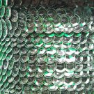 Sequin Trim Deep Green See Thru 8mm Cup Facet strung by the yard. Made in USA.