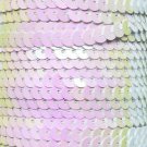 White Iris Pink Hue Sequin Trim 6mm 1/4" wide stitched, strung by the yard 15'