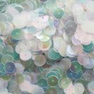 SEQUINS 8mm flat PAILLETTES ~  Crystal Rainbow Iris Cool Hue ~ Made in USA.