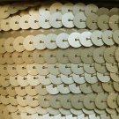 Sequin Trim Gold Matte Silk Frost 8mm flat strung by the yard. Made in USA.