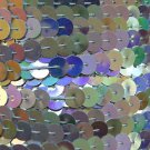 Sequin Trim Silver Rainbow Metallic 8mm flat strung by the yard. Made in USA.