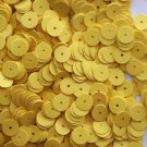 8mm Flat SEQUIN PAILLETTES ~ Opaque YELLOW Shiny ~ Round Disc ~ Made in USA.