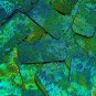 Blue Green Sequin Rectangle Van Gogh Starry Night 1.75 inch Couture Paillettes