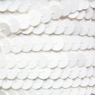 Sequin Trim 10mm Iron On Satin White Opaque. Made in USA