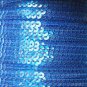 Sequin Stitched Trim 4mm ~ Turquoise Blue Transparent See-Thru ~ Made in USA