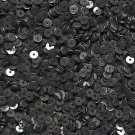 4mm Flat SEQUIN PAILLETTE Loose ~ Black Velvet Flock Suede ~ Made in USA