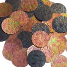 Sequin Bronze Gold Iris Brown Round 30mm Tooled Leather Effect Couture Paillette