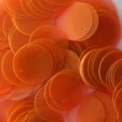 20mm ROUND SEQUIN PAILLETTE ~  ORANGE NEON Fluorescent See-thru ~  Made in USA