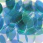 Navette Leaf Sequin 1.5" Aqua Blue Iridescent Rainbow Crystal Rainbow Iris Iride