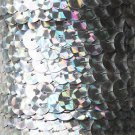 Silver Prism Multi Reflective Metallic Sequin Trim 10mm flat strung Made in USA.