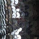 Hematite Shiny Gray Large Sequin Trim 10mm flat strung by the yard. Made in USA.