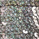 Sequin Trim Silver Ultra Hologram 8mm flat strung by the yard. Made in USA.