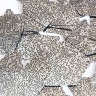 Sequin Long Diamond 1.75" Black Silver Circuit Board Tech Print Metallic