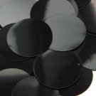 Black Shiny Opaque Sequins Round 1.5" Large Couture Paillettes