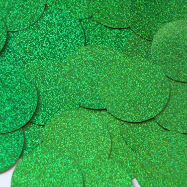 Sequin Round 1.5" Green Sparkle Glitter Metallic. Made in USA